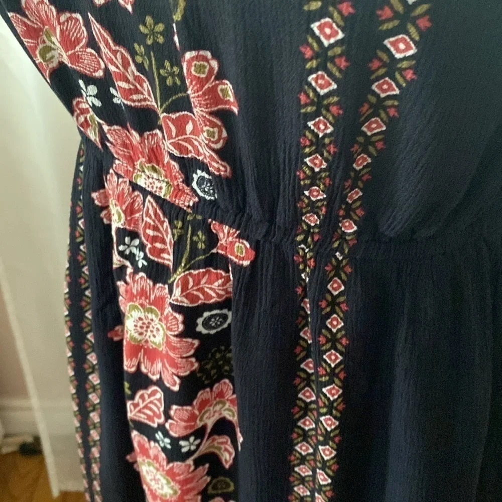 Xhilaration Floral Maxi black pink bohemian Dress M - Picture 7 of 12